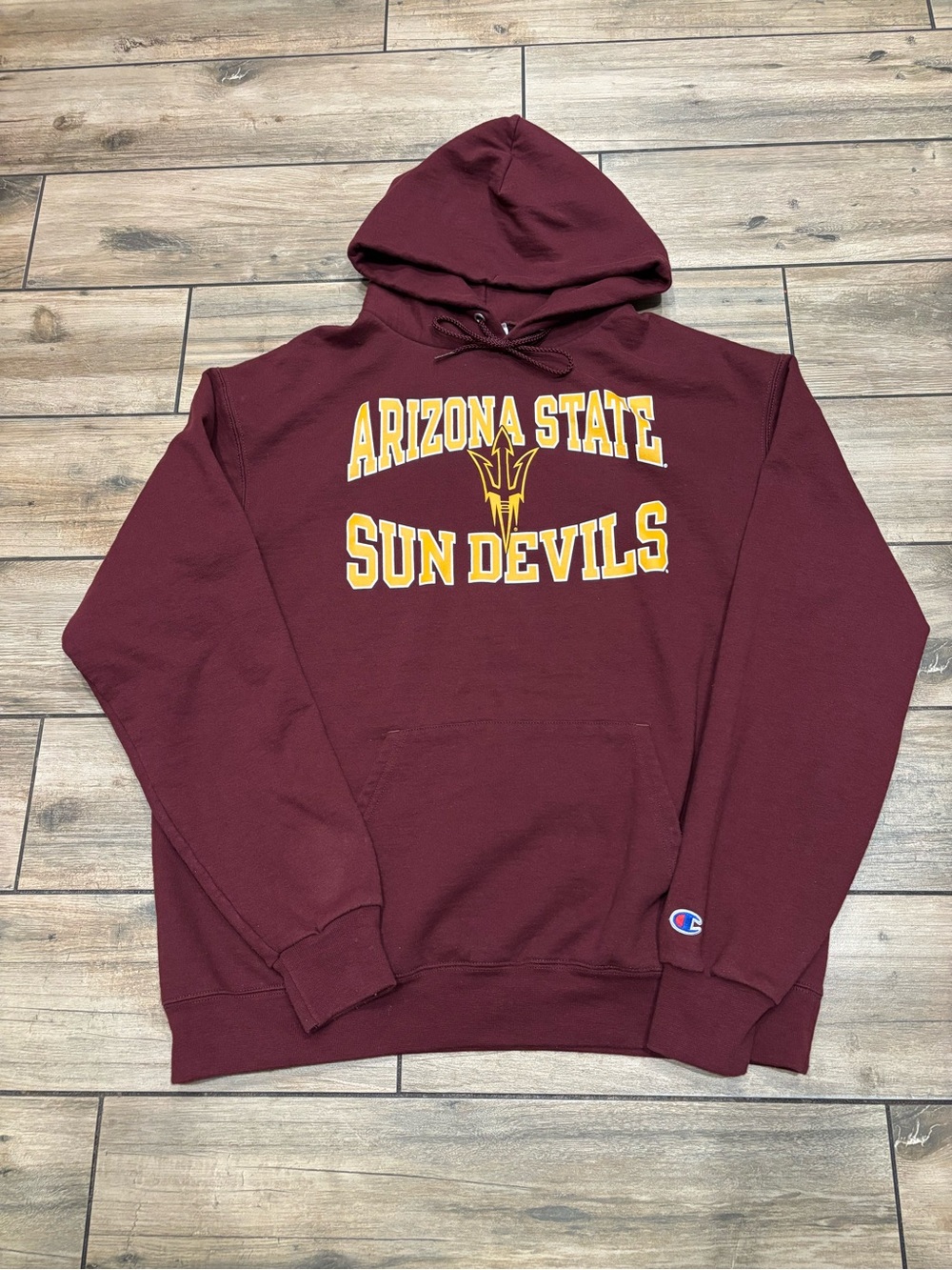 Vintage Champion Arizona State Sun Devils Maroon Hoodie Size L